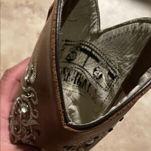 Brown Embroidered Ankle Booties